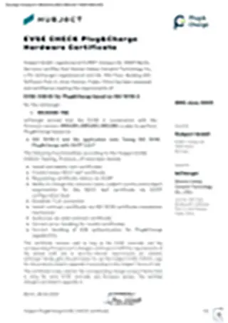 EVSE CHECK Plug&Charge Hardware Certificate