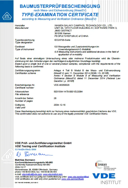 MID VDE PTB - EU legalme trology for billing